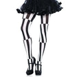 Optical illusion opaque striped tights - black/white - one size
