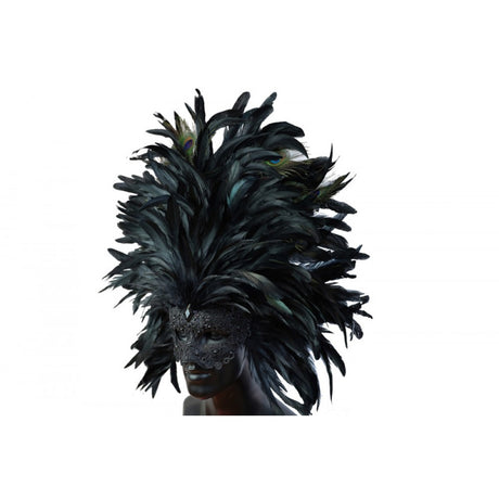 Masquerade venetian Mask with Feathers M8553BK-3-1000x1000w