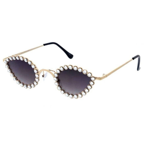 Unisex Small Cat Eye Vintage Inspired Rhinestone Encrusted Frame-Assorted