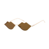 Metal Small Lips Shape Sunglasses Vintage Inspired Wire Frame