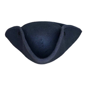 Pirate Captain Black Tricorn Hat