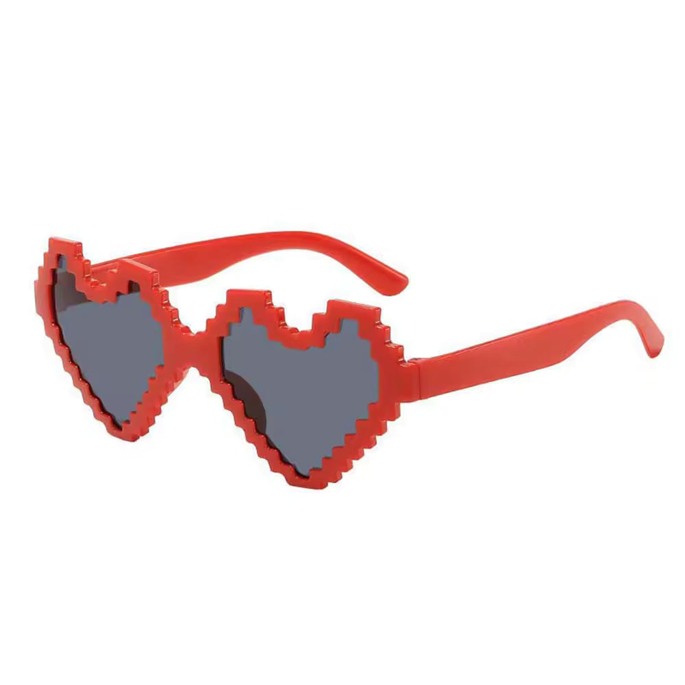 Lunettes de soleil Cœur Pixelisé - Lunettes fantaisie Rétro Gamer 8 bits