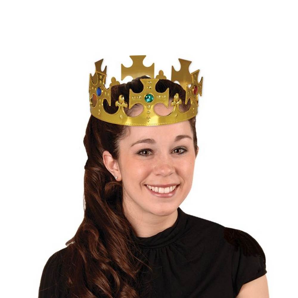 Jeweled king's crown adjustable - plastic