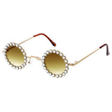 Unisex Small Round Vintage Inspired Rhinestone Encrusted Frame-Assorted