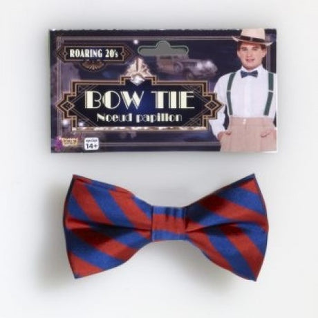 Roaring 20's Striped BOWTIE 73201_Red-Bleu