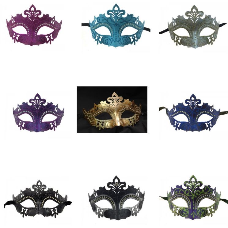 Venetian mask with crystals around eyes