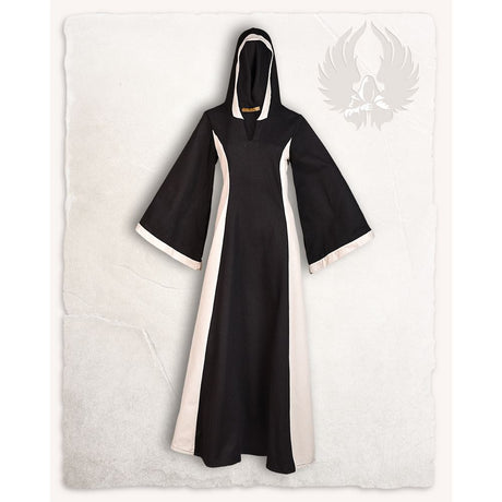 Iris Ladies hooded Dress Canvas - black/cream