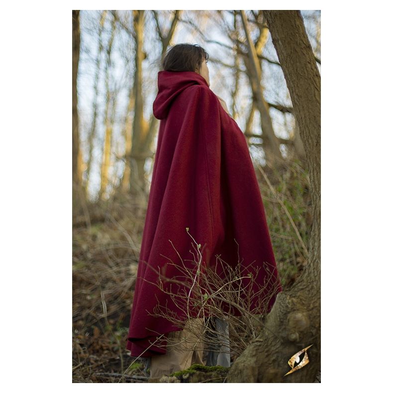 Hooded Wool Cape 300234SM-red-wool-larp-cape-2