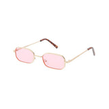 Metal Retro 90s Sunglasses Small Geometric Frame w/ Color Lens