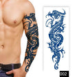 Semi-Permanent Full Arm Sleeve Tattoo - Dragon Temporary Tattoo