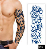 Semi-Permanent Full Arm Sleeve Tattoo - Tribal Temporary Tattoo