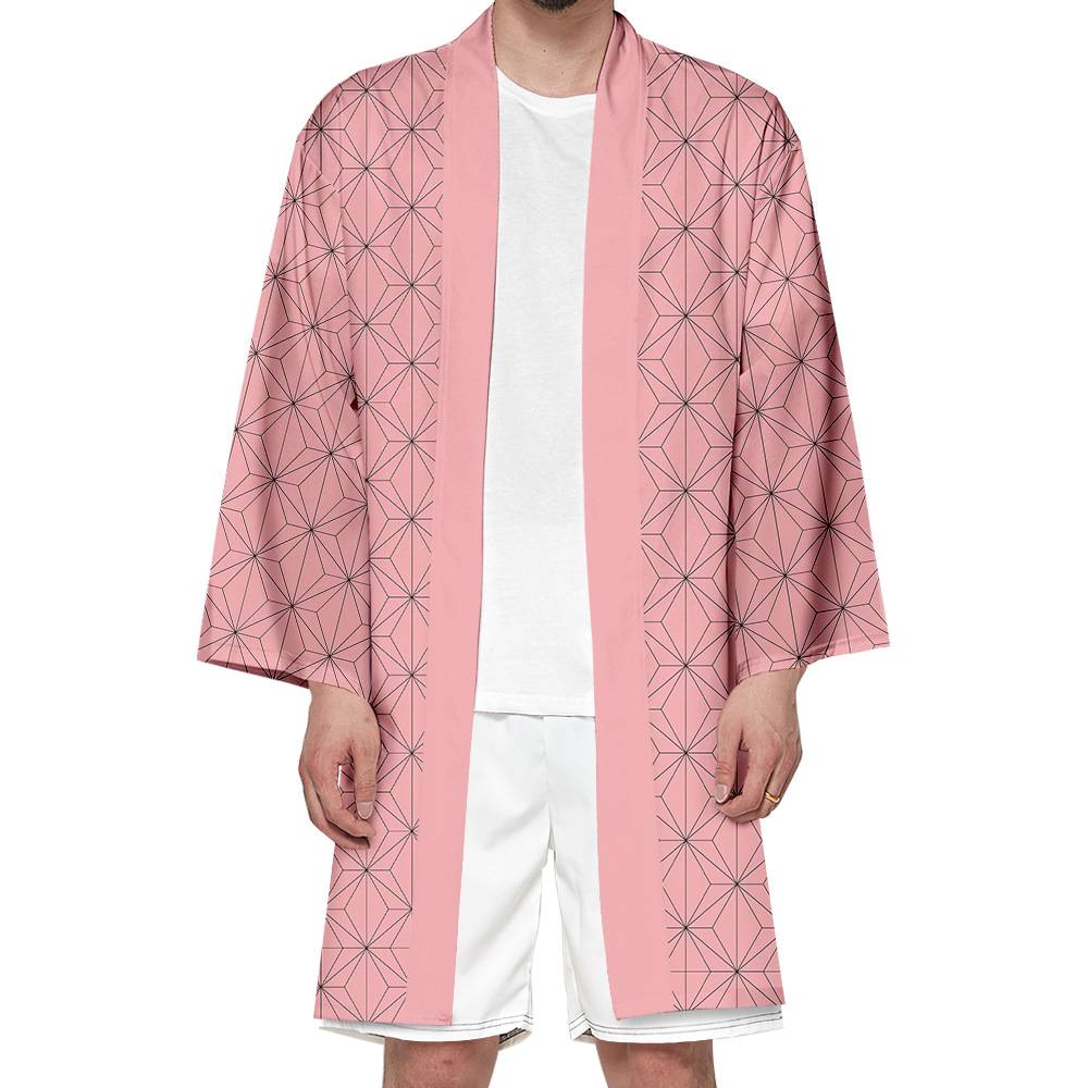Long Casual kimono style cardigan- Pink