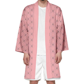 Long Casual kimono style cardigan- Pink