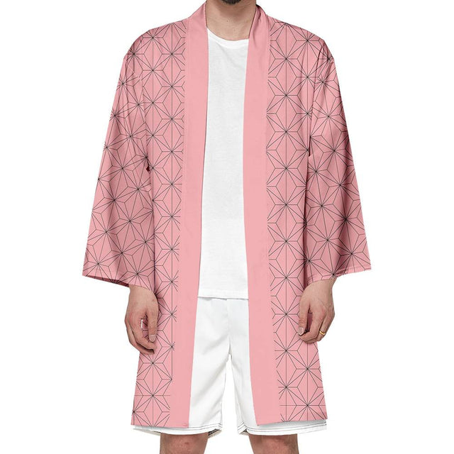 Long Casual kimono style cardigan- Pink