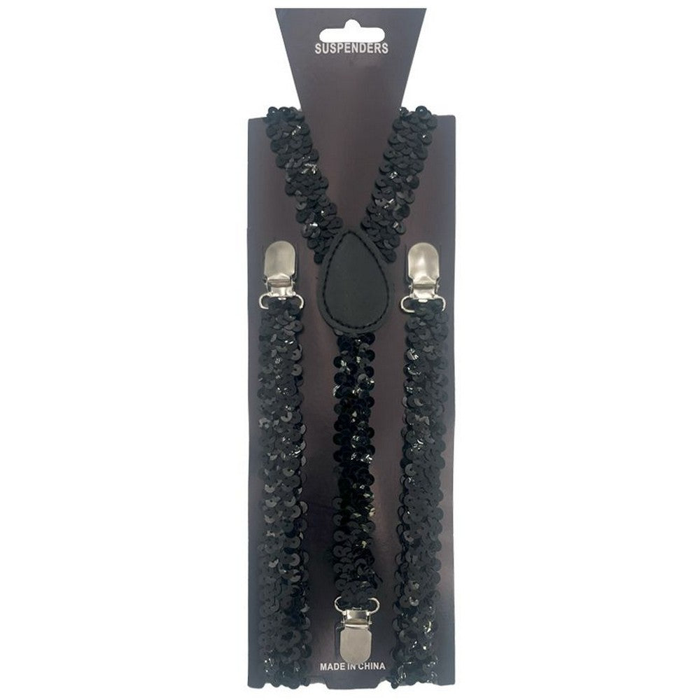 Sequin Suspenders black