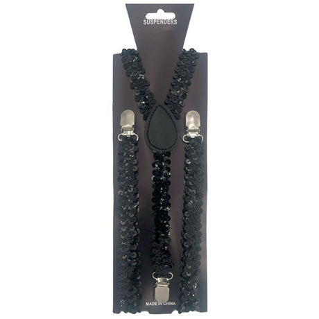 Sequin Suspenders black