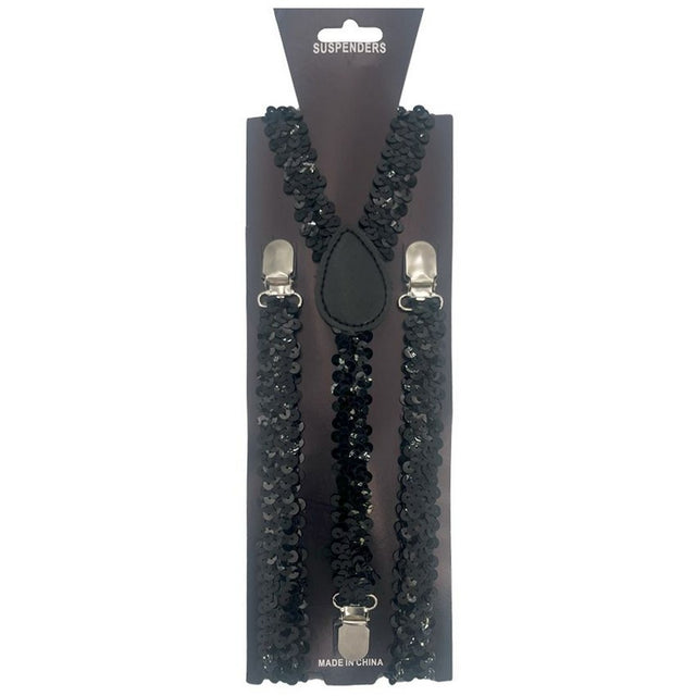 Sequin Suspenders black