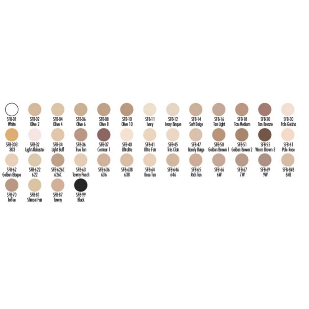 BEN NYE Creme stick foundation SFB_Creme_Stick_Foundation_Chart