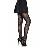 Collants motif araignée en dentelle - Noir