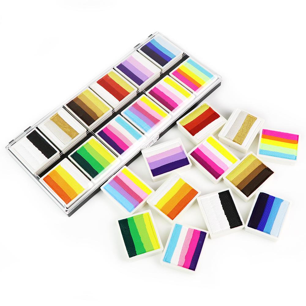 split-cake-body-paint-palette-12-colors, festivall and Halloween Makeup