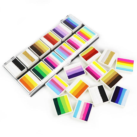 split-cake-body-paint-palette-12-colors, festivall and Halloween Makeup