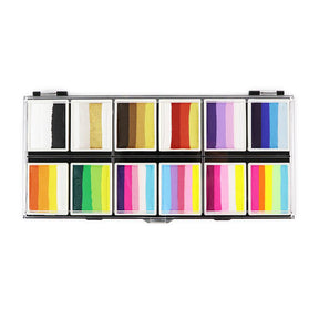 split-cake-body-paint-palette-12-colors, festivall and Halloween Makeup