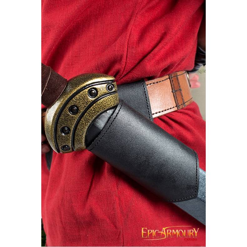Right Hand Sword Frog, leather holder 101522-BlackRightHandSwordHolder