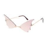 Small Batwing Novelty Sunglasses with Color Mirror Lens