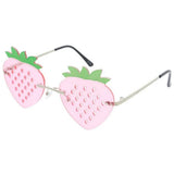 Metal Strawberry Rimless Novelty Frame glasses- Assorted
