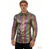 Men's Metallic Rainbow Disco Shirt