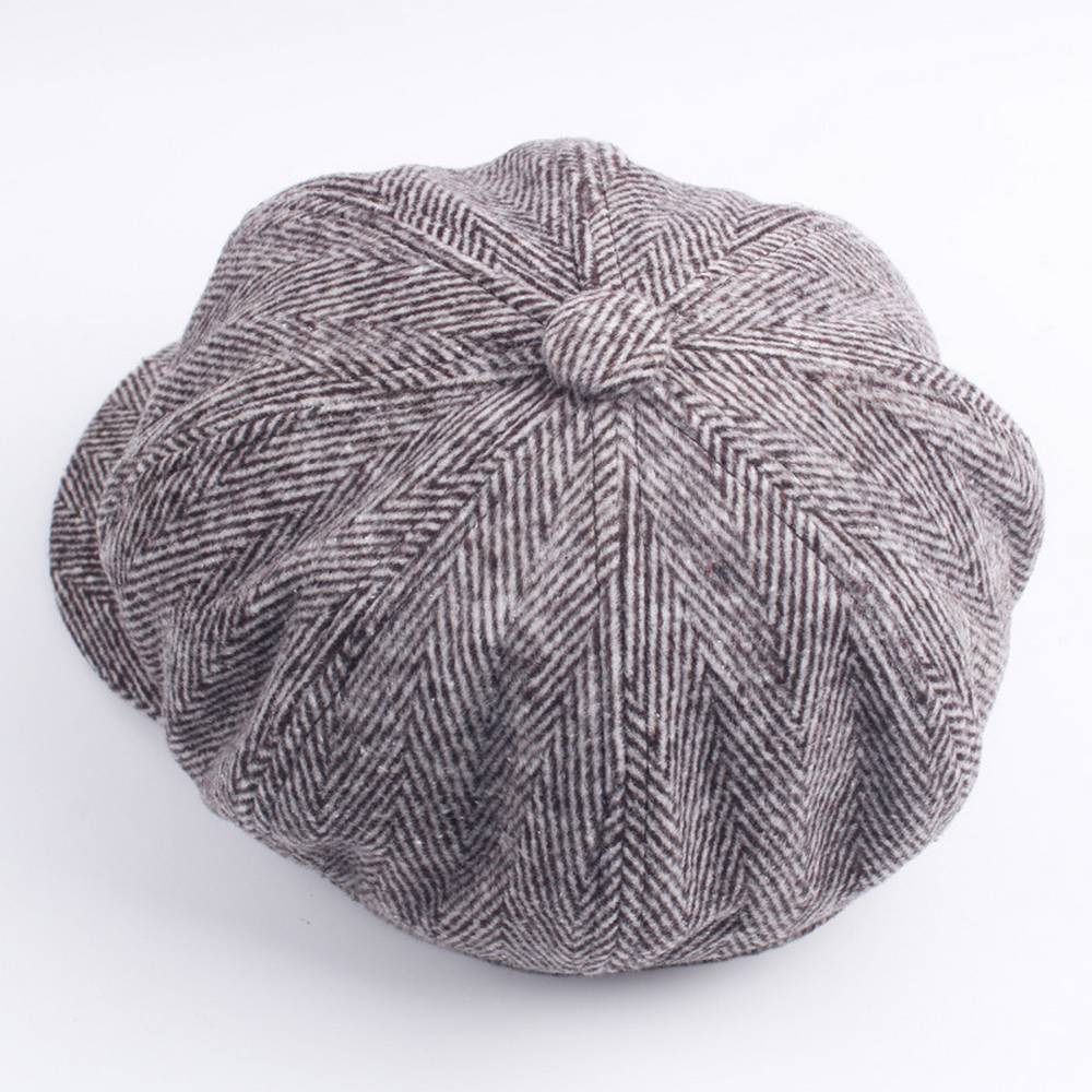 Casquette de gavroche Années Folles - Chapeau classique en chevrons