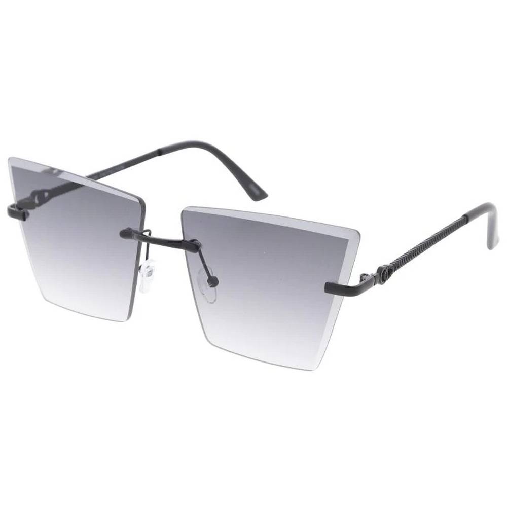 Metal Large Square Rimless Diamond Cut Lens- Assorted