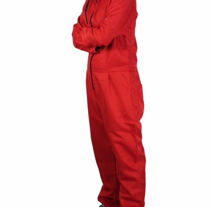 Paper Agent Papier Jumpsuit Costume Salvador-Dali-Movie-Costume-Money-Heist-blured-face_side