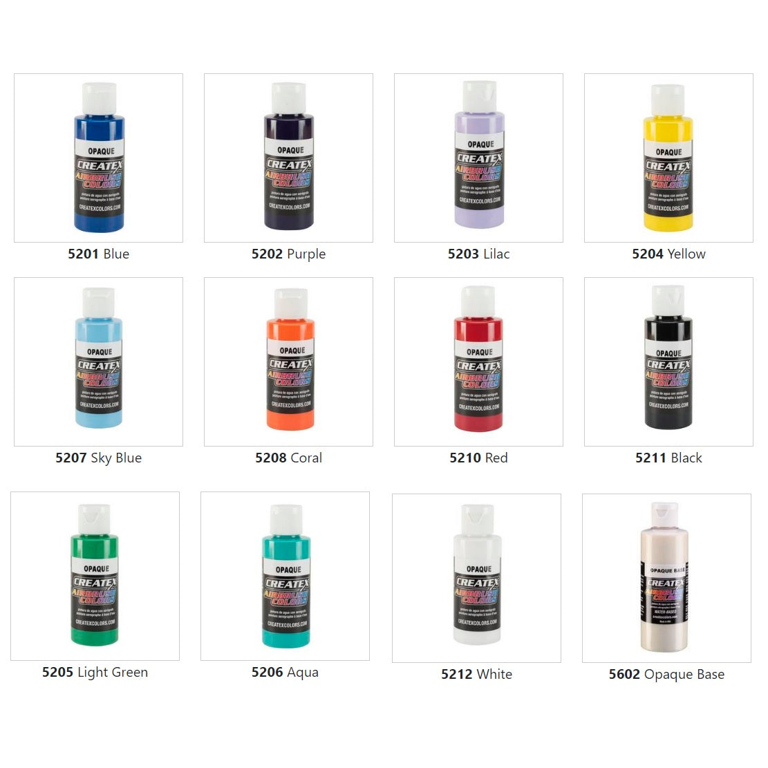 Createx AB Opaque Airbrush Colors