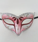 Venetian Mask small with glitter M - 6A M3112_Red