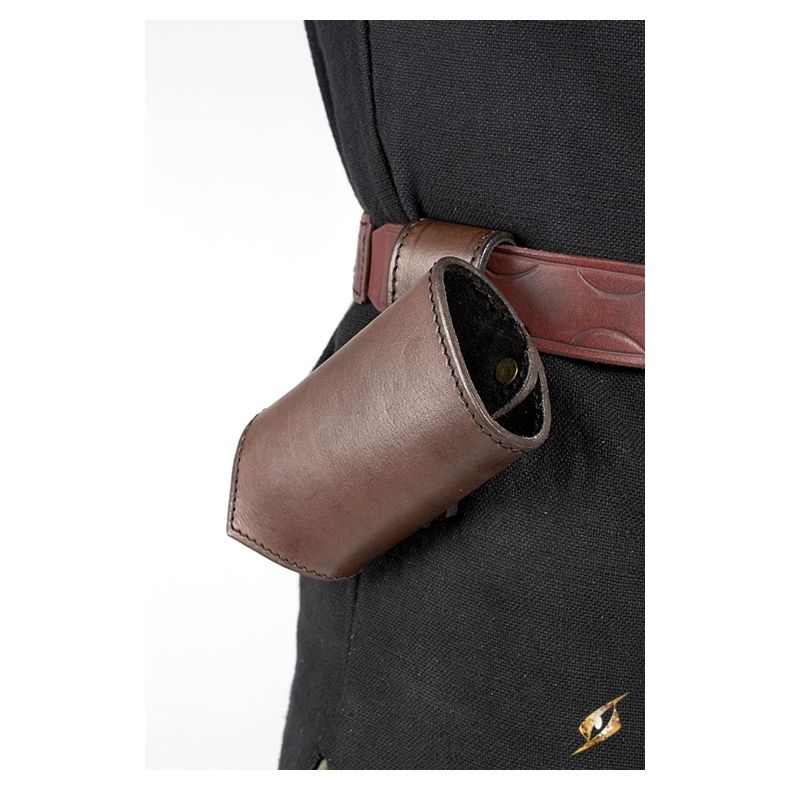 Left Hand Sword Frog, leather holder 101529-brown-left-hand-leather-holder-2
