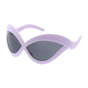 Unisex Plastic Large Wrap Around Futuristic Criss Cross Frame-Assorted