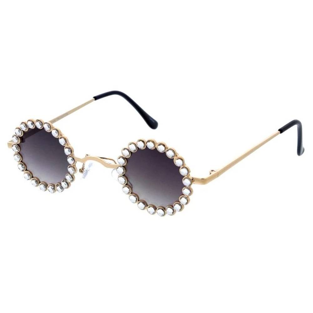 Unisex Small Round Vintage Inspired Rhinestone Encrusted Frame-Assorted