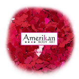 Amerikan Body Art Chunky Glitter 0.094" hex 1oz Jars RedHeartsSwatch