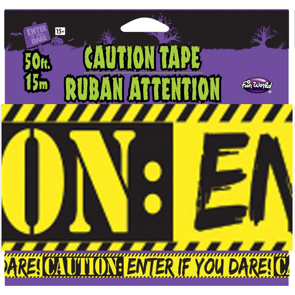 50' Yellow Caution Tape: Caution - Enter if You Dare