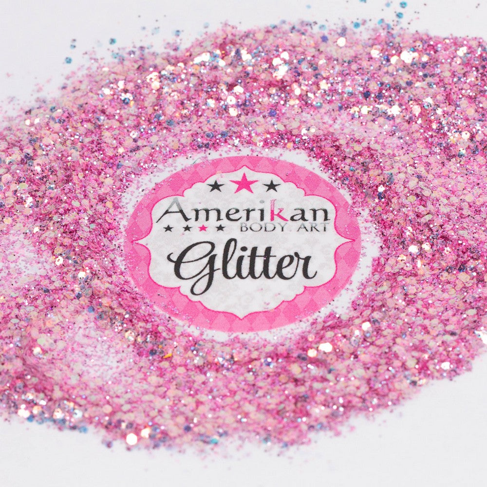 Amerikan Body Art Chunky Glitter 0.094" hex 1oz Jars SweetPea-swatch