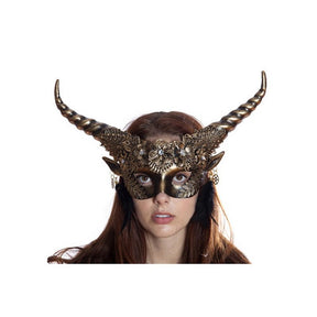 Horned faun floral half Mask M39591G-800x600w