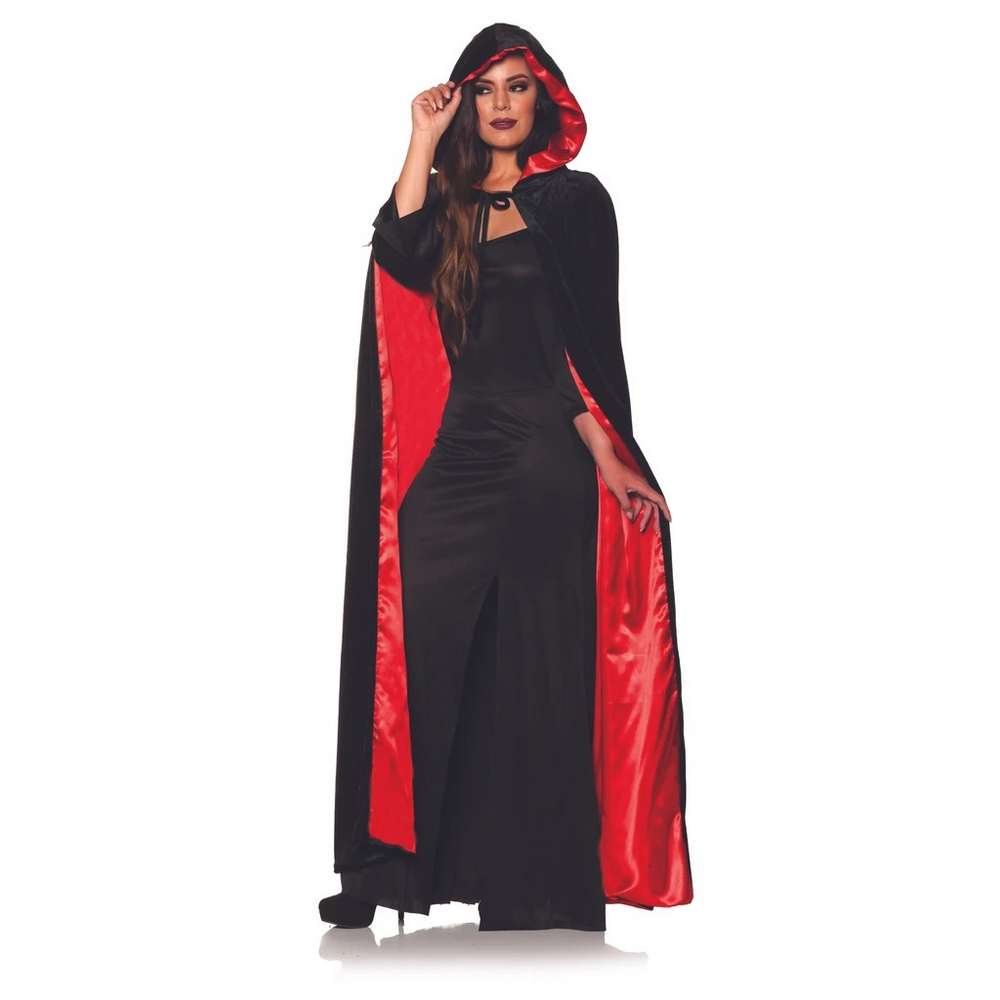Velvet Hooded Cape with Lining 30355_1024x1024