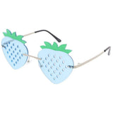 Metal Strawberry Rimless Novelty Frame glasses- Assorted