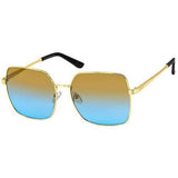 Fashion Metal Sunglasses with Shiny Gold Frames- Assorted
