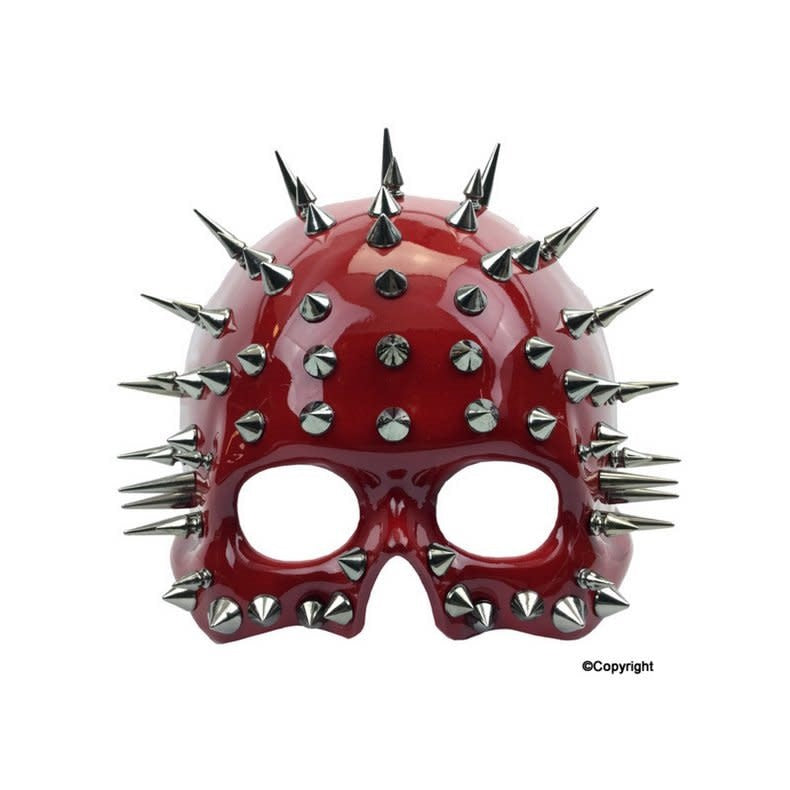 Steampunk half skull mask with spikes
