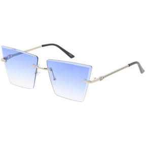 Metal Large Square Rimless Diamond Cut Lens- Assorted