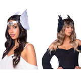Feather Headband with metal medaillon accent