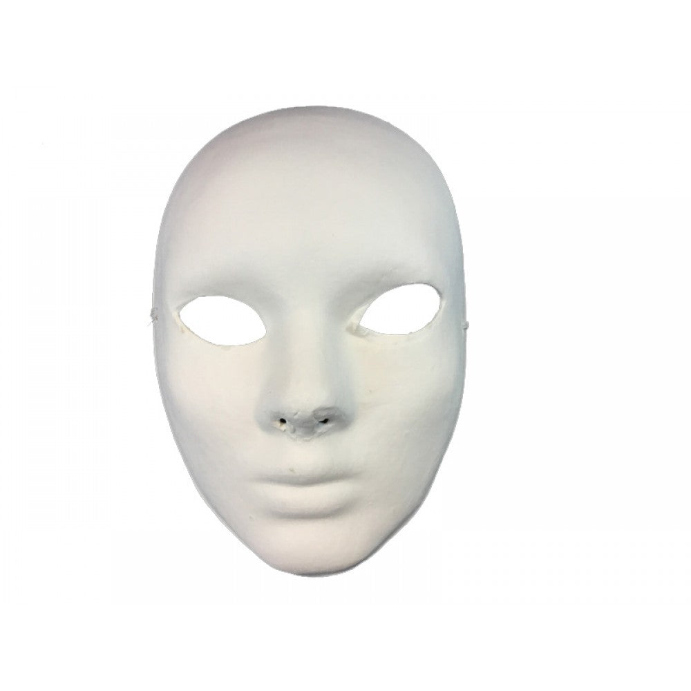 Blank face Paper Mache mask - White