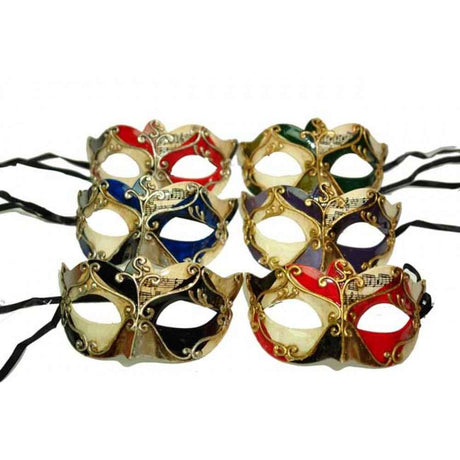 Venetian mask with music notes Assorted
